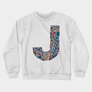 Tropical Letter J Crewneck Sweatshirt